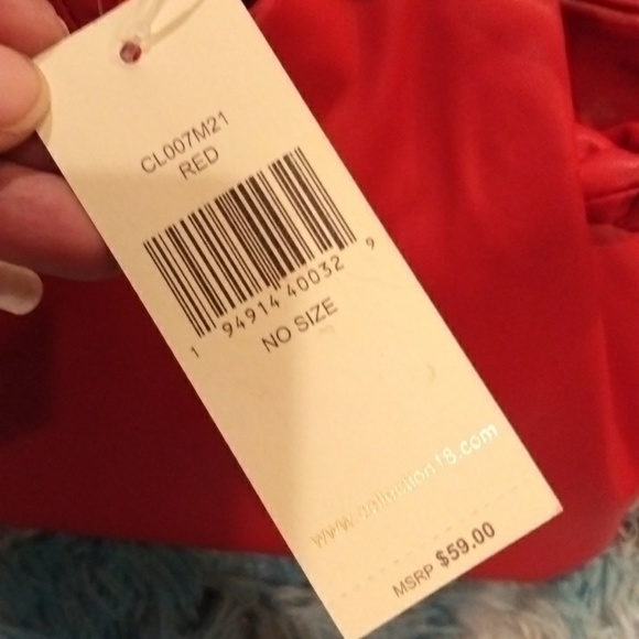 NWT Braided Handle Handbag/Crossbody Purse in Red - Picture 9 of 9